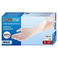 HYGOSTAR unisex Einmalhandschuhe SAFE SUPER STRETCH weiß Größe S, 100 St. von HYGOSTAR
