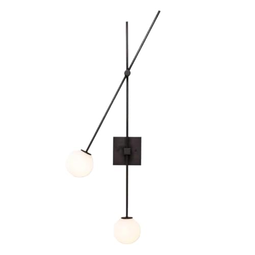 LED Wandleuchte, Kunstvolle geometrische Linien, drehbarer Kopf, Moderne Wandleuchte für Wohnzimmer, Küche, Bad, Flur und Schlafzimmer(Black,Warmlicht) von HYHDDM
