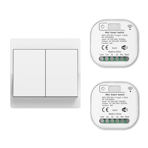 HYHIOTS RF433 Funkschalter Licht Set, Funk Lichtschalter Batterielose APP und Sprachsteuerung, Funk-Sender-Sicherheitsschalter und Empfänger-Controller, Kompatibel mit Alexa Google Home, Smart Life HYHIOTS RF433 Funkschalter Licht Set, Funk Lichtschalter Batterielose APP und Sprachsteuerung, Funk-Sender-Sicherheitsschalter und Empfänger-Controller, Kompatibel mit Alexa Google Home, Smart Life von HYHIOTS