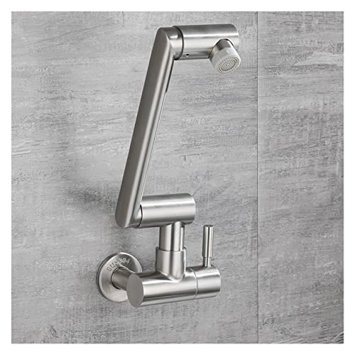 HYHJYMG Küchenarmatur mit Wandeingang, faltbar, Einzelkühlung, Einzelloch, Balkon, Waschtisch, Mopp, Waschbecken, Wasserhahn (B) von HYHJYMG