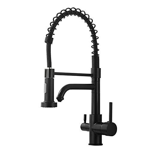 HYHJYMG Küchenarmaturen, 3-Wege-Messing, heißes und kaltes Wasser, rotierendes reines Wasser, 3-in-1, Küchenwasserreiniger, Wasserhahn, gebürstet HYHJYMG Küchenarmaturen, 3-Wege-Messing, heißes und kaltes Wasser, rotierendes reines Wasser, 3-in-1, Küchenwasserreiniger, Wasserhahn, gebürstet von HYHJYMG