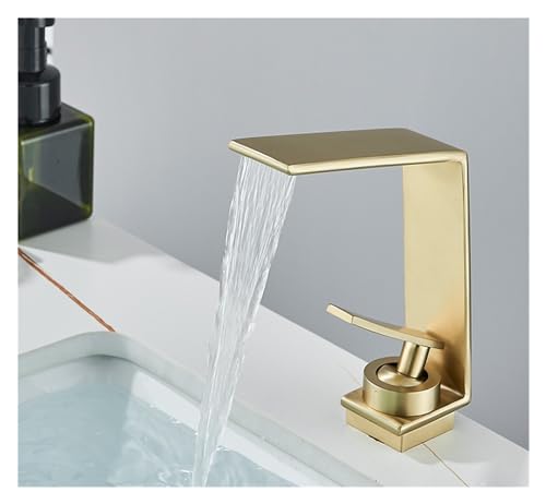 HYHJYMG Schwarze Waschtischarmaturen, Badewannenmischer, Wasserhahn, Badezimmer-Gefäß, Waschbecken, Wassermischer, Warm- und Kaltwasser-Mischbatterie, Roségold (Roségold) von HYHJYMG