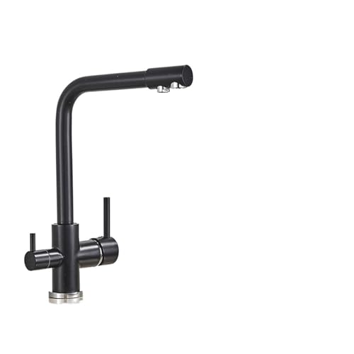 HYHJYMG Schwarze Waschtischarmaturen, Badewannenmischer, Wasserhahn, Badezimmer-Gefäß, Waschbecken, Wassermischer, Warm- und Kaltwasser-Mischbatterie, Roségold (Roségold) von HYHJYMG