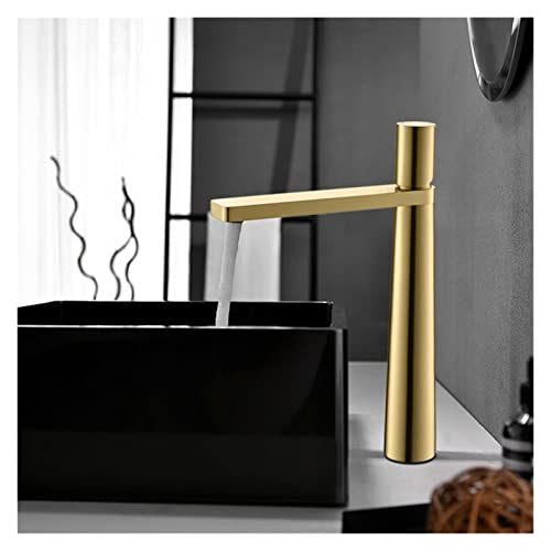 HYHJYMG Schwarze Waschtischarmaturen, Badewannenmischer, Wasserhahn, Badezimmer-Gefäß, Waschbecken, Wassermischer, Warm- und Kaltwasser-Mischbatterie, Roségold (Roségold) von HYHJYMG