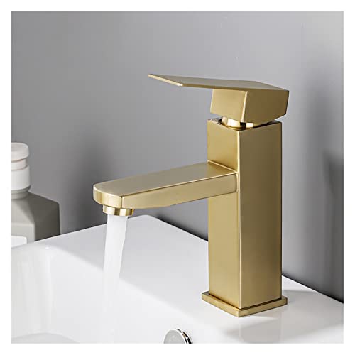 HYHJYMG Schwarze Waschtischarmaturen, Badewannenmischer, Wasserhahn, Badezimmer-Gefäß, Waschbecken, Wassermischer, Warm- und Kaltwasser-Mischbatterie, Roségold (Roségold) von HYHJYMG