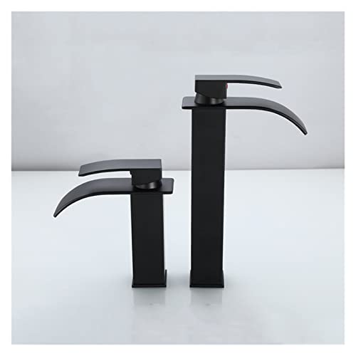 HYHJYMG Schwarze Waschtischarmaturen, Badewannenmischer, Wasserhahn, Badezimmer-Gefäß, Waschbecken, Wassermischer, Warm- und Kaltwasser-Mischbatterie, Roségold (Roségold) von HYHJYMG