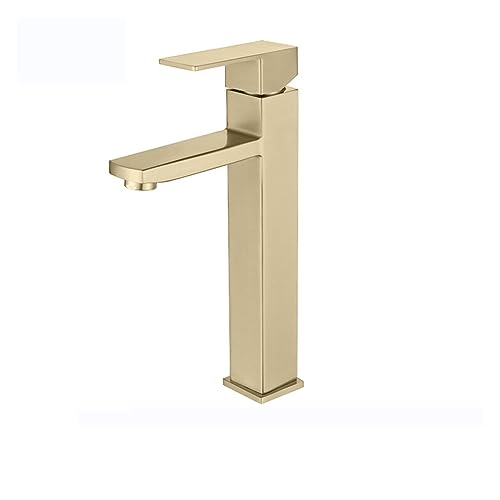 HYHJYMG Schwarze Waschtischarmaturen, Badewannenmischer, Wasserhahn, Badezimmer-Gefäß, Waschbecken, Wassermischer, Warm- und Kaltwasser-Mischbatterie, Roségold (Roségold) von HYHJYMG