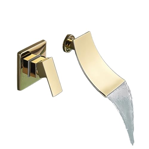 HYHJYMG Schwarze Waschtischarmaturen, Badewannenmischer, Wasserhahn, Badezimmer-Gefäß, Waschbecken, Wassermischer, Warm- und Kaltwasser-Mischbatterie, Roségold (Roségold) von HYHJYMG