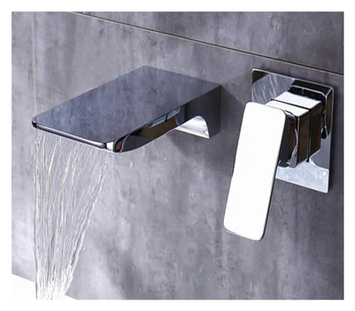 HYHJYMG Wandmontierter Messing Wasserfall gebürstet Gold Waschbecken Wasserhahn Schwarz Wand Waschbecken Wasserhahn Badezimmer Verdeckte Warm- und Kaltwasser-Mischarmaturen, Küchenspüle Wasserhahn HYHJYMG Wandmontierter Messing Wasserfall gebürstet Gold Waschbecken Wasserhahn Schwarz Wand Waschbecken Wasserhahn Badezimmer Verdeckte Warm- und Kaltwasser-Mischarmaturen, Küchenspüle Wasserhahn von HYHJYMG