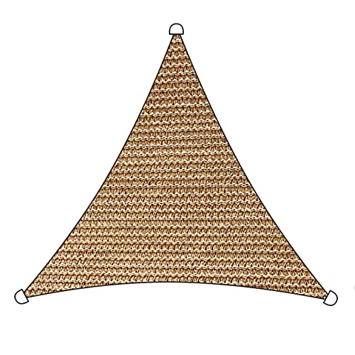 Dreieck Schatten Segel 90% Schattierungsrate Schattiernetz Isolierung Atmungsaktiv Schattierungsnetz Draussen Terrasse UV Schutz Schattentuch HDPE Mit D-Förmiger Metallring,Beach yellow,4.2x4.2x6m von HYHMJ