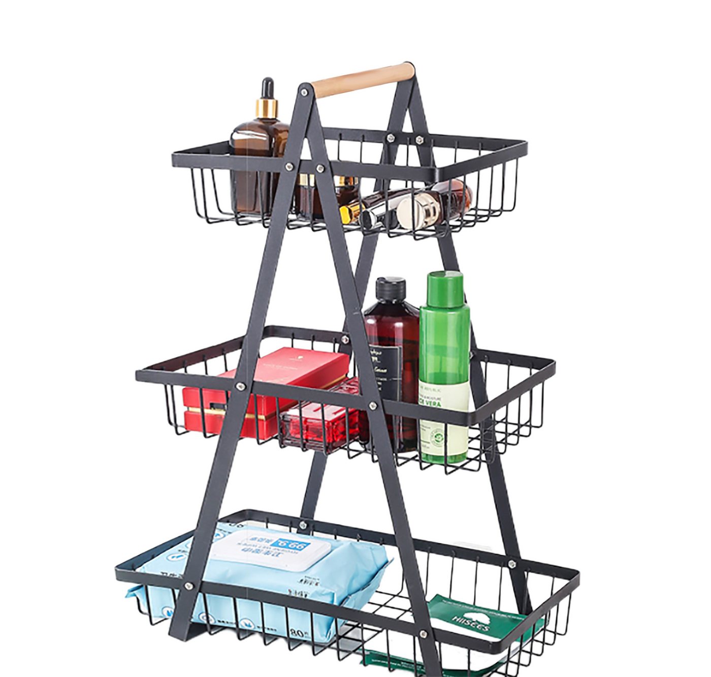 HYIEAR Obstschale Abnehmbar Obst Etagere mit 3 Körben,Obstschale Edelstahl, für Brot, Snacks, Obst, Gemüse von HYIEAR