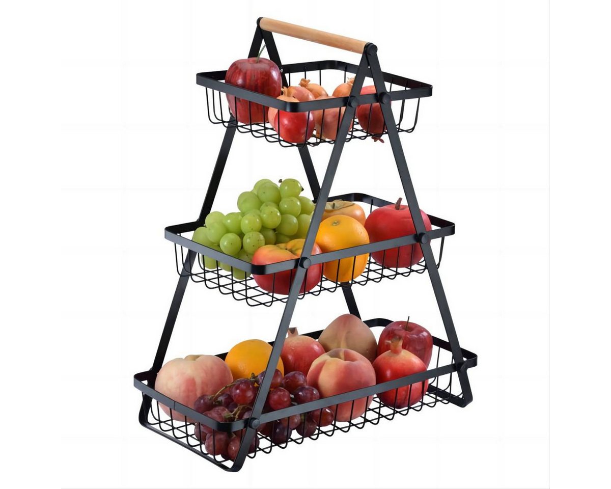 HYIEAR Obstschale dreistöckiger Obstkorb aus Metall, für Obst, Brot, Snacks, Gemüse, (Set, 1-tlg), Multifunktionales Lagerregal von HYIEAR