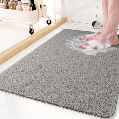 Duschmatte rutschfest, 60 x 80 cm Anti-Schimmel, Weich Komfort Sicherheits Badematte, Antirutschmatte Dusche für Badewanne und Nassbereiche von HYISHION