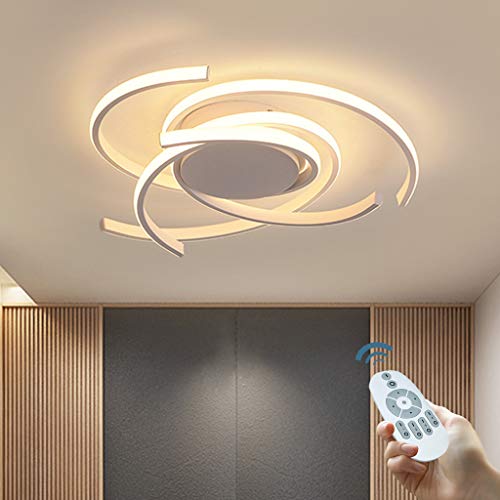 Modernes Licht LED Deckenleuchte Fernbedienung Dimmen Deckenlampe Wohnzimmerlampe Kindergarten Hängelampe Küche Lampe Esszimmer Kinder Schlafzimmer Lampe Indoor Wandleuchte,Weiß,Dimming/75cm/92W von HYKISS