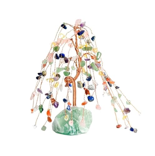 HYKJCSS Geldbaum Kristalle Steine Kristallbaum for Die Inneneinrichtung, Positiver Energie-Edelsteinbaum for Ausgleichen Und Feng Shui-Kristall Kristall Baum Deko(Multi-Colored) von HYKJCSS