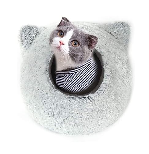 HYKJCSS Haustierbett, niedliches rundes Haustierbett, für Hunde und Katzen, atmungsaktiv, für den Winter, wärmend, weich, kurz, Plüsch, Katzenbett, Hundebett von HYKJCSS
