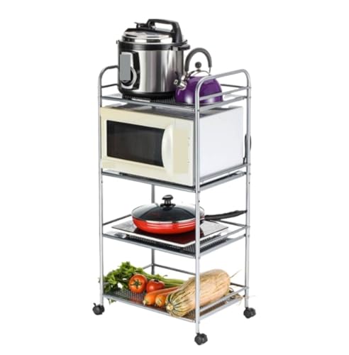 HYKJCSS Mikrowellenständer, Edelstahl, Küchenregal, Bäckerregal, Mikrowellen-Regal, Aufbewahrungsständer, Reiskocher, Organizer, Küche, Mikrowelle, Ofenregal (49 x 99 x 34 cm) von HYKJCSS
