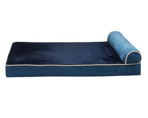 HYKJCSS Orthopädisches Hundebett, dicker Memory-Schaum, Haustierbetten mit Kissen, strapazierfähiger, weicher Flanellstoff mit wasserdichtem Innenfutter, Hundebett (D,75 x 50 x 14 cm) von HYKJCSS
