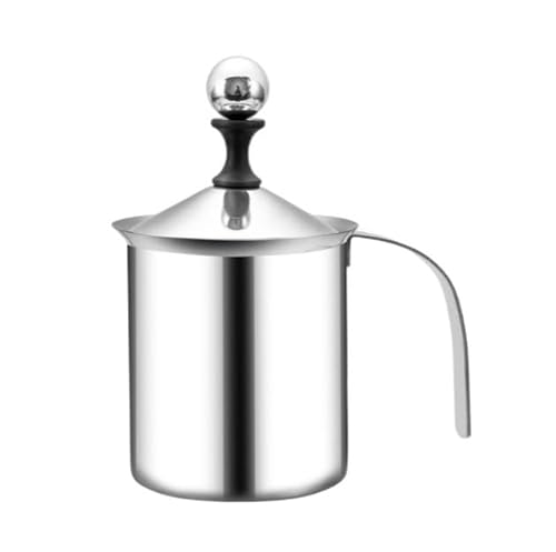 Milchaufschäumer Kaffee Aufschäumer Handpumpen-Milchaufschäumer, Manuell Betriebener Milchschaumbereiter Aus Edelstahl Für Kaffee Milchschäumer(16 * 21cm) von HYKJCSS
