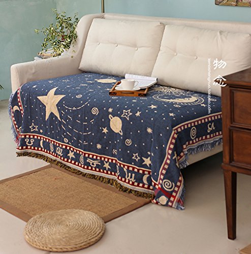 HYLR Wohnzimmer Baumwolle Sofa Decke Doppelseitiges Muster Teppich Schlafzimmer Abdeckung Decke Staubschutz Sofa Abdeckung Sofa Handtuch Bettwäsche Tischdecke Boho von HYLR