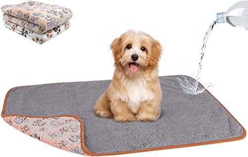 HYLYUN 2 Stück wasserdichte Hundedecke Waschbar Hundedecken für Bett Couch Sofa Protector Fleece Decke weichen Plüsch Reversible Decke für kleine mittlere Hunde Welpen Katzen von HYLYUN