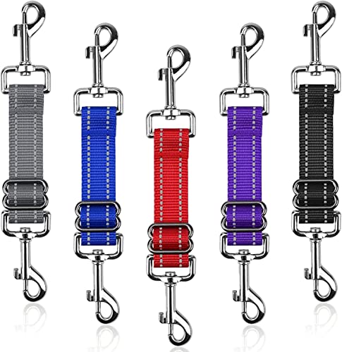 HYLYUN 5 Stück Hundehalsband Clips, Reflektierende Nylon Hundehalsband Leine, Einstellbar Prong Halsband Clips Double Ended Backup Clasp Leine Verbinder für Hundegeschirr zu Halsband Sicherheits Clip HYLYUN 5 Stück Hundehalsband Clips, Reflektierende Nylon Hundehalsband Leine, Einstellbar Prong Halsband Clips Double Ended Backup Clasp Leine Verbinder für Hundegeschirr zu Halsband Sicherheits Clip von HYLYUN