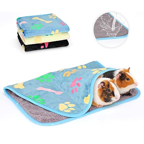 HYLYUN wasserdichte Meerschweinchen Decken, 3 Stück Waschbar Kleintier Fleece Warm Flanell Throw für Hamster Meerschweinchen Kaninchen Chinchilla Igel Frettchen-60 * 40cm von HYLYUN