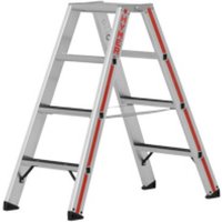 HYMER Stufenstehleiter, R13-Beschichtung, 2-seitig begehbar, Standhöhe 0,45 m von HYMER