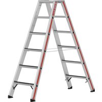 HYMER Stufenstehleiter, R13-Beschichtung, 2-seitig begehbar, Standhöhe 0,92 m von HYMER