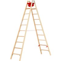 Hymer Holz-Stufenstehleiter 2x10 Stufen Länge 2,93 m beidseitig begehbar von HYMER