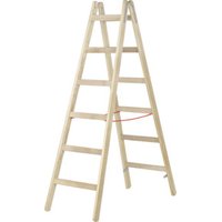 Hymer Holz-Sprossenstehleiter, beidseitig begehbar, 2x6 Sprossen von HYMER