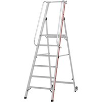 Plattformleiter mit Kipprollen und langem Handlauf, 10 Stufen, Standhöhe 2,35 m - Hymer Plattformleiter mit Kipprollen und langem Handlauf, 10 Stufen, Standhöhe 2,35 m - Hymer von HYMER