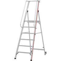 Hymer - Plattformleiter mit Kipprollen und langem Handlauf, 4 Stufen, Standhöhe 0,95 m von HYMER