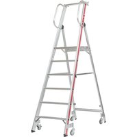 Hymer Plattformleiter mit beidseitigem Handlauf und 4 schwenkbare Federrollen 5 Stufen Hymer Plattformleiter mit beidseitigem Handlauf und 4 schwenkbare Federrollen 5 Stufen von HYMER