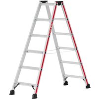 [NEUWERTIG] B-Ware Hymer Stufenstehleiter Trittleiter Stehleiter 2x6 Stufen Beidseitig Begehbar von HYMER