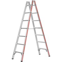 Sprossenstehleiter, Aluminium, beidseitig begehbar, 2 x 6 Sprossen, Gesamtbreite 535 mm - Hymer von HYMER