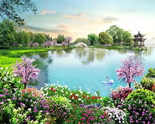 Fototapete 3D Garten Fototapeten Schlafzimmer Wandbilder Modernen Hintergrund Wandmalerei fototapete 3d effekt tapeten Wohnzimmer Schlafzimmer kinderzimmer 200cm×140cm(Breite x Höhe) von HYMZHL