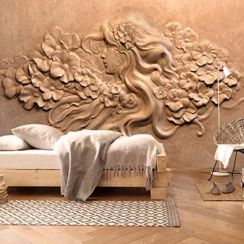 Fototapete 3D Mädchen Fototapeten Schlafzimmer Wandbilder Modernen Hintergrund Wandmalerei fototapete 3d effekt tapeten Wohnzimmer Schlafzimmer 200cm×140cm(Breite x Höhe) von HYMZHL