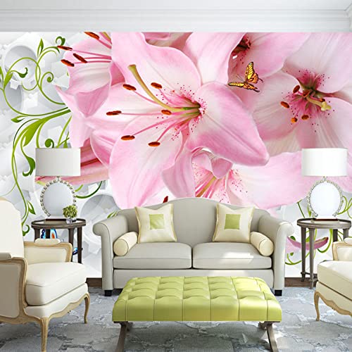 Fototapete Blumen wandmalerei 3d Vlies Tapeten Wandtapete Moderne Wanddeko Design Wand Dekoration Wohnzimmer Schlafzimmer Büro 250cm×175cm(Breite x Höhe) von HYMZHL