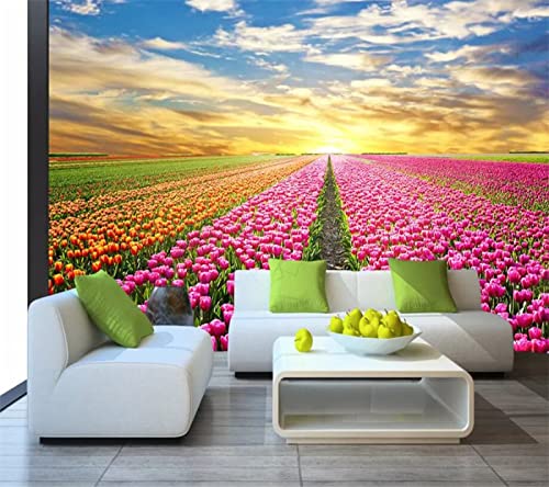 Fototapete Blumen wandmalerei 3d Vlies Tapeten Wandtapete Moderne Wanddeko Design Wand Dekoration Wohnzimmer Schlafzimmer Büro 250cm×175cm(Breite x Höhe) von HYMZHL