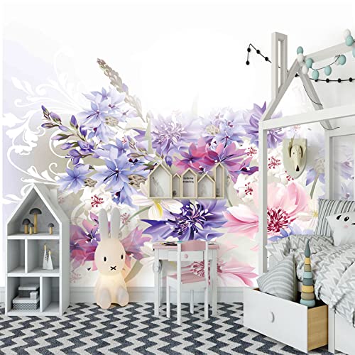 Fototapete Blumen wandmalerei 3d Vlies Tapeten Wandtapete Moderne Wanddeko Design Wand Dekoration Wohnzimmer Schlafzimmer Büro 250cm×175cm(Breite x Höhe) von HYMZHL