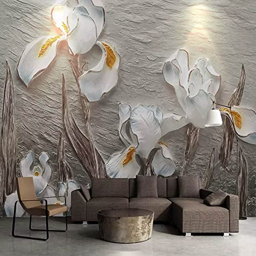 Fototapete Blumen wandmalerei 3d Vlies Tapeten Wandtapete Moderne Wanddeko Design Wand Dekoration Wohnzimmer Schlafzimmer Büro 350cm×250cm(Breite x Höhe) von HYMZHL