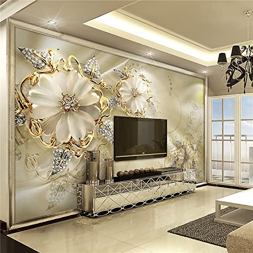 Fototapete Blumen wandmalerei 3d Vlies Tapeten Wandtapete Moderne Wanddeko Design Wand Dekoration Wohnzimmer Schlafzimmer Büro 400cm×280cm(Breite x Höhe) von HYMZHL