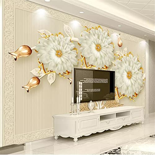 Fototapete Blumen wandmalerei 3d Vlies Tapeten Wandtapete Moderne Wanddeko Design Wand Dekoration Wohnzimmer Schlafzimmer Büro 400cm×280cm(Breite x Höhe) von HYMZHL