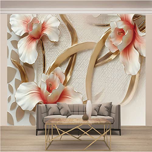 Fototapete Blumen wandmalerei 3d Vlies Tapeten Wandtapete Moderne Wanddeko Wand Dekoration Wohnzimmer Schlafzimmer 250cm×175cm(Breite x Höhe) von HYMZHL
