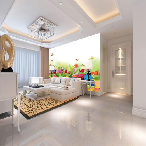 Fototapete Blumen wandmalerei 3d Vlies Tapeten Wandtapete Moderne Wanddeko Wand Dekoration Wohnzimmer Schlafzimmer 400cm×280cm(Breite x Höhe) von HYMZHL