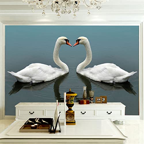 Fototapete Der Schwan wandmalerei 3d Vlies Tapeten Wandtapete Moderne Wanddeko Wand Dekoration Wohnzimmer Schlafzimmer 250cm×175cm(Breite x Höhe) von HYMZHL