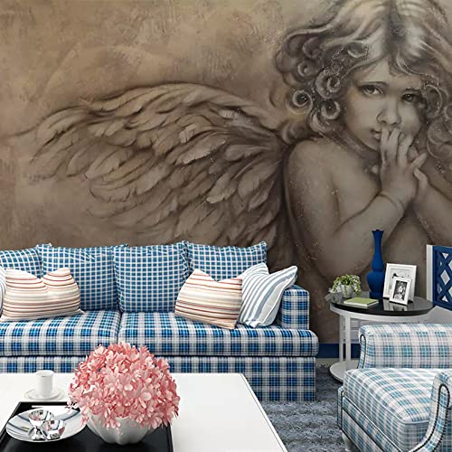 Fototapete Engel wandmalerei 3d Vlies Tapeten Wandtapete Moderne Wanddeko Design Wand Dekoration Wohnzimmer Schlafzimmer Büro 350cm×250cm(Breite x Höhe) von HYMZHL