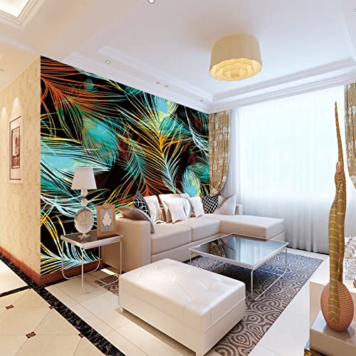 Fototapete Feder wandmalerei 3d Vlies Tapeten Wandtapete Moderne Wanddeko Design Wand Dekoration Wohnzimmer Schlafzimmer Büro 150cm×105cm(Breite x Höhe) von HYMZHL