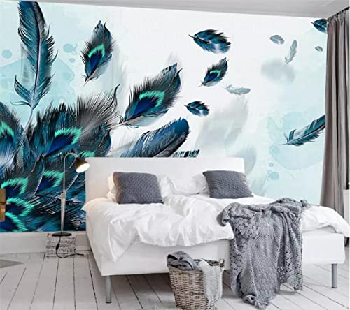 Fototapete Feder wandmalerei 3d Vlies Tapeten Wandtapete Moderne Wanddeko Design Wand Dekoration Wohnzimmer Schlafzimmer Büro 400cm×280cm(Breite x Höhe) von HYMZHL
